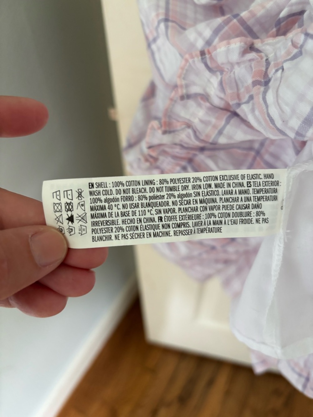 English Factory White and Lilac Plaid Maxi Dress - Picture 5 of 6